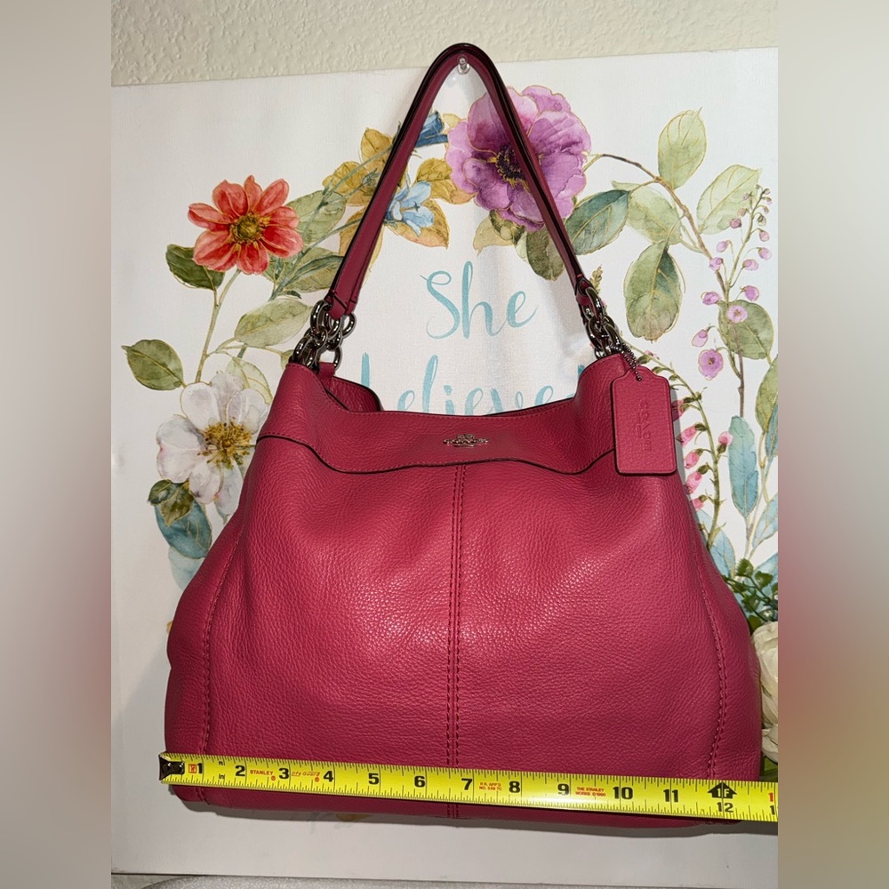 Coach Pink Leather Shoulder Bag - Picture 4 of 15